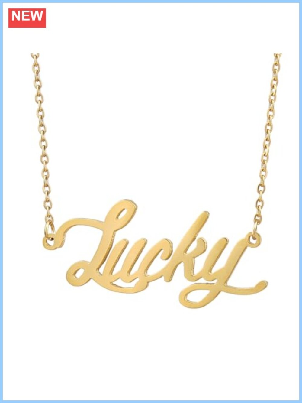 Personalized Name Necklace Custom Stainless Steel Pendant 16-18" Adjustable